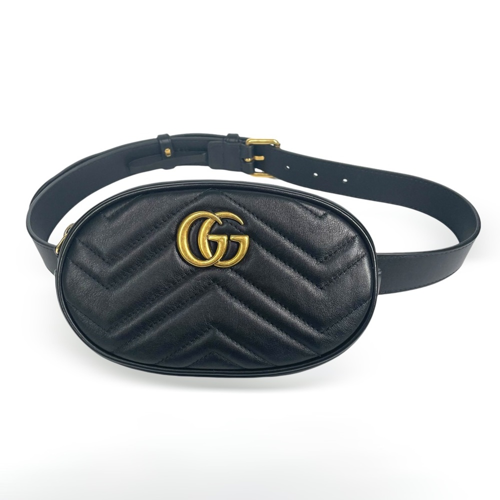 🔴SOLD🔴GUCCI Calfskin Matelasse GG Marmont Belt Bag - Picture 3 of 17
